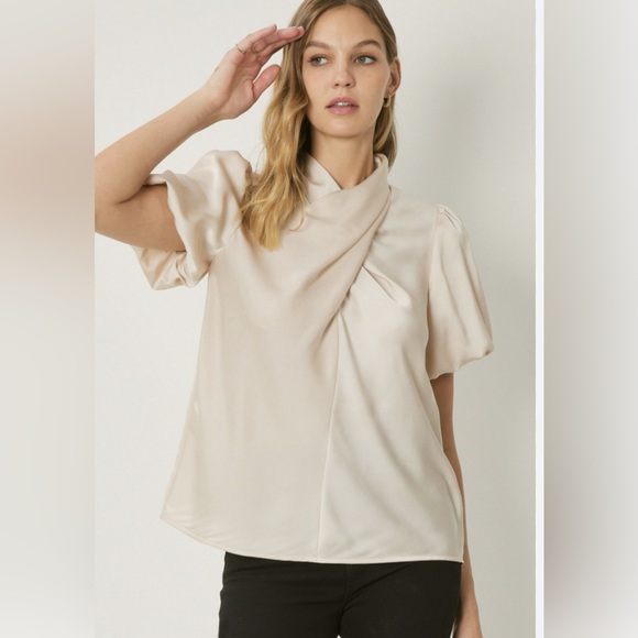 entro Tops - Entro Criss Cross Cream Top